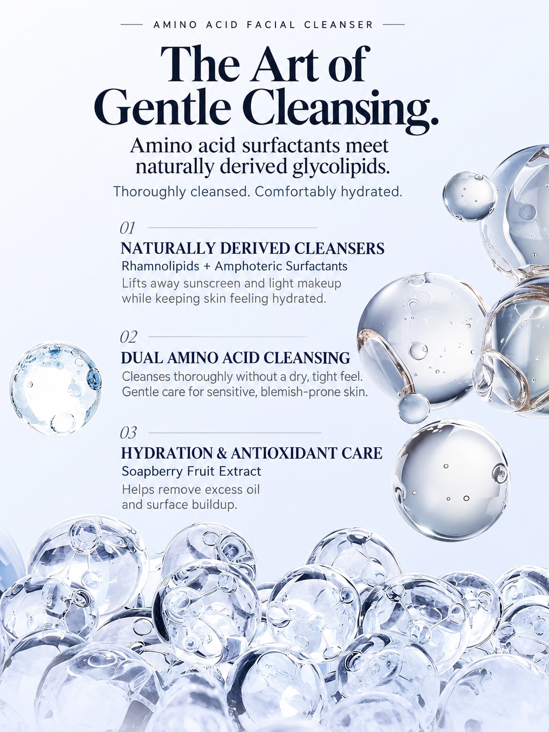 Amino Acid Gentle Facial Cleanser (Duo Set) 5-Fold Amino Acid & Glycolipid Complex