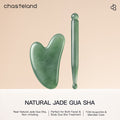 Premium natural jade facial Gua Sha tool bringing radiance look, face lifting, removing fine lines, suitable for facial or body massage. Relieves tension and enables acupressure massage; ideal for body care, gift for mom and travel.
