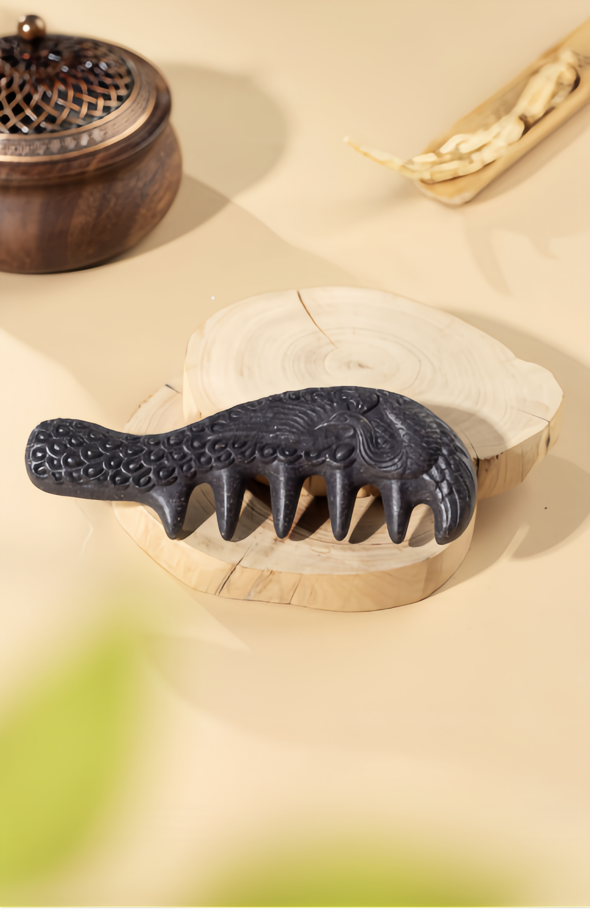 Handcrafted Herbal Massage Comb Anti Hair Loss & Hair Growth Support Boosts Blood Circulation & Relieves Stress