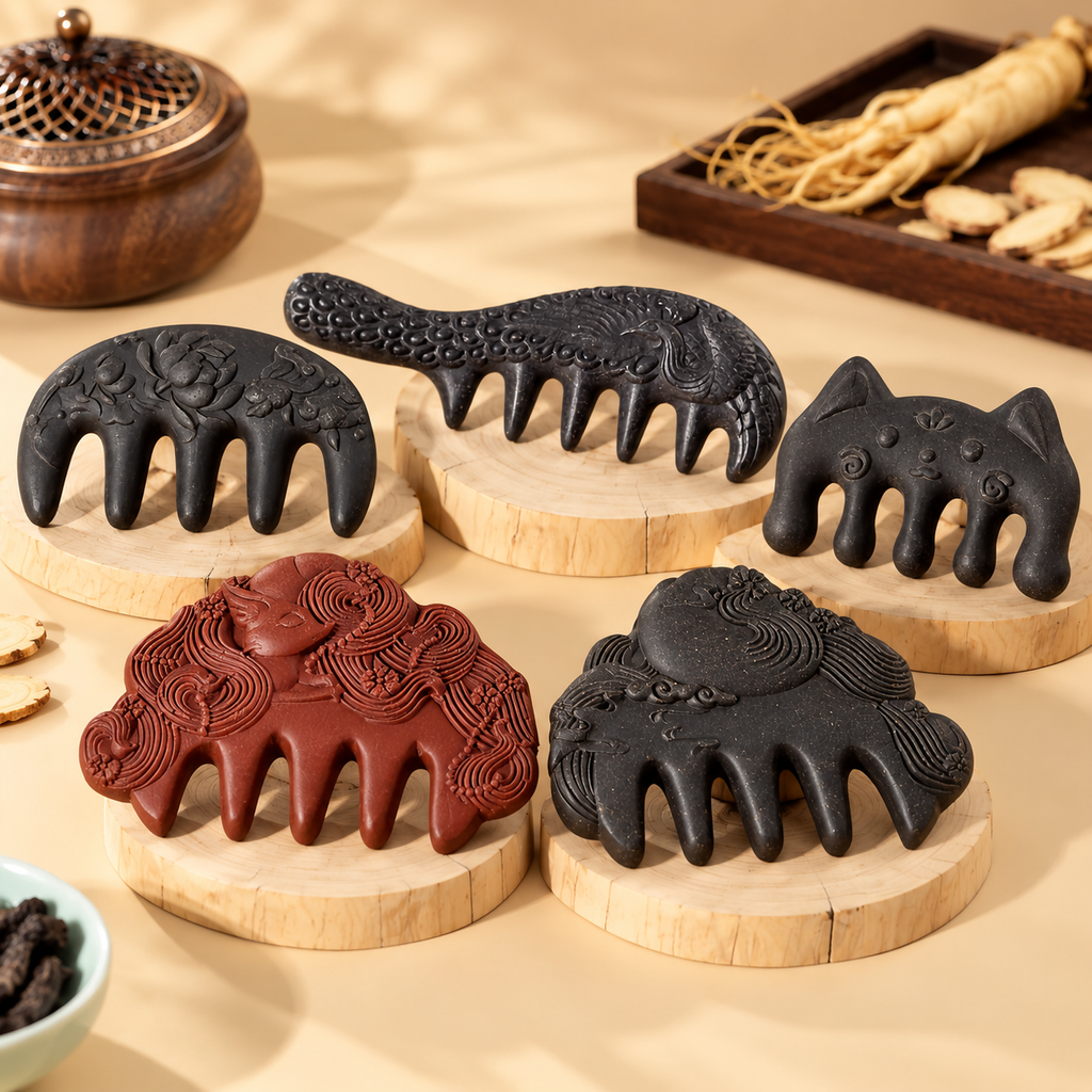 Handcrafted Herbal Massage Comb Anti Hair Loss & Hair Growth Support Boosts Blood Circulation & Relieves Stress