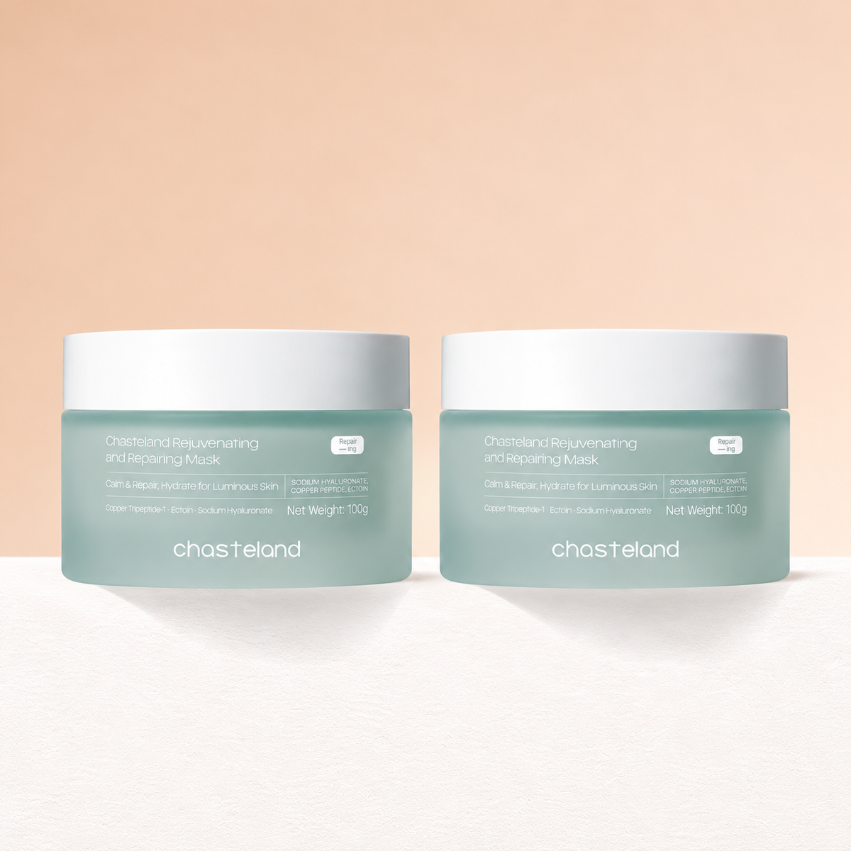 2-Box Chasteland Bounce Back Blue Copper Peptide Facial Mask 8hr continuous hydrating, soothing, relieves irritation & strengthens skin resilience