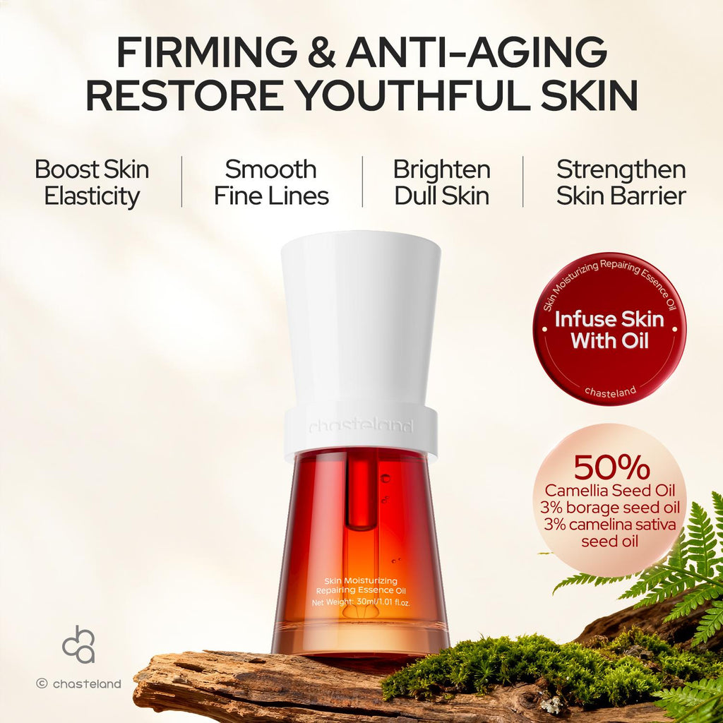 Chasteland-Deep Hydration Facial Serum Oil — anti-wrinkle, smooth fine lines, brightens and nourishes for repair; vampire serum face oil, unisex, firming campingessentials Korean skincare