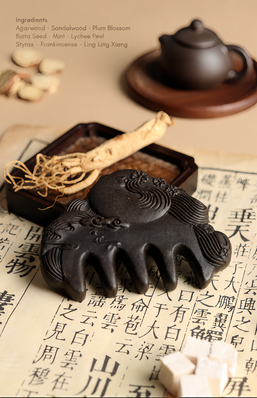 Handcrafted Herbal Massage Comb Anti Hair Loss & Hair Growth Support Boosts Blood Circulation & Relieves Stress